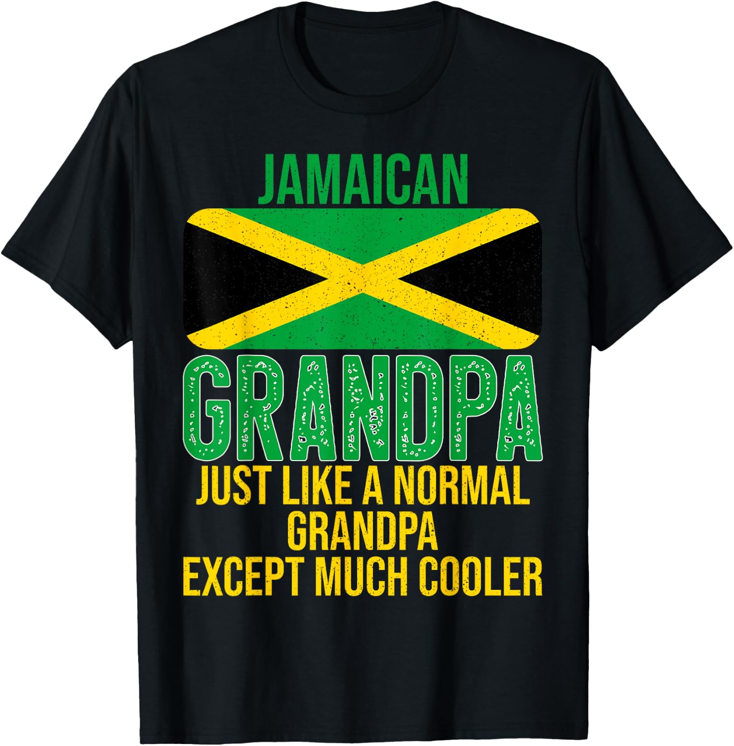 Vintage Jamaican Grandpa Jamaica Flag for Father's Day T-Shirt - T-Shirt | Black
