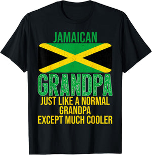 Vintage Jamaican Grandpa Jamaica Flag for Father's Day T-Shirt - T-Shirt | Black