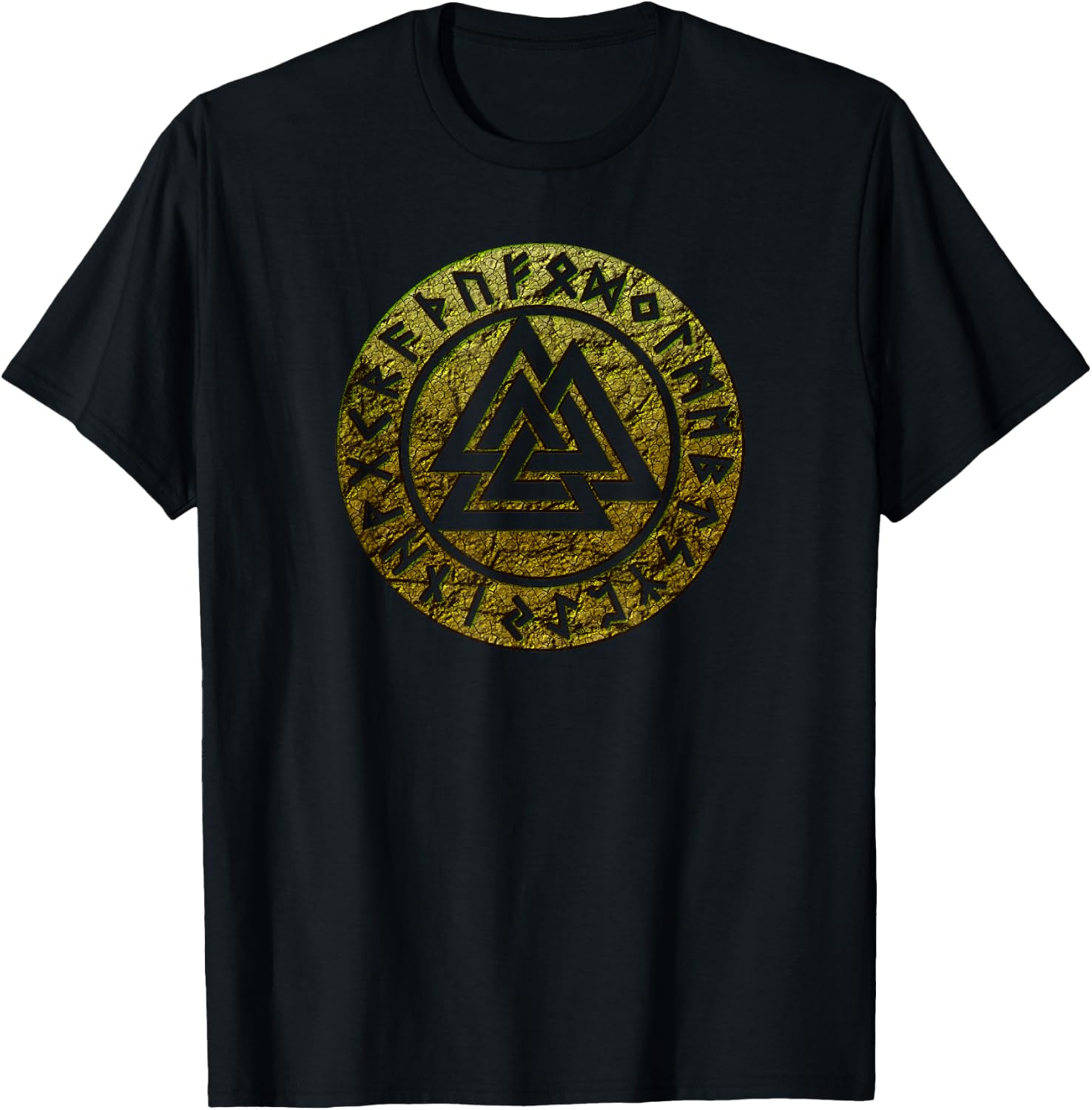 Valknut Wotan Knot Viking Odin Runes Asgard Valhalla Thor T-Shirt - T-Shirt | Black