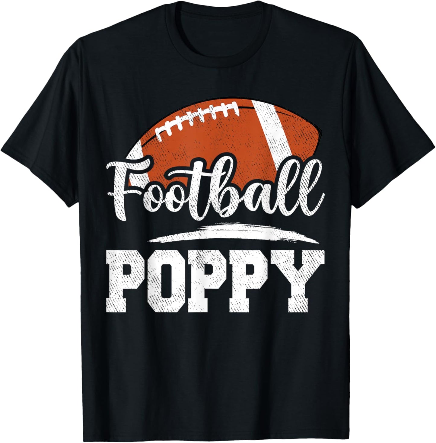 Football Poppy Football Player Game Day Father's Day T-Shirt - T-Shirt | Black