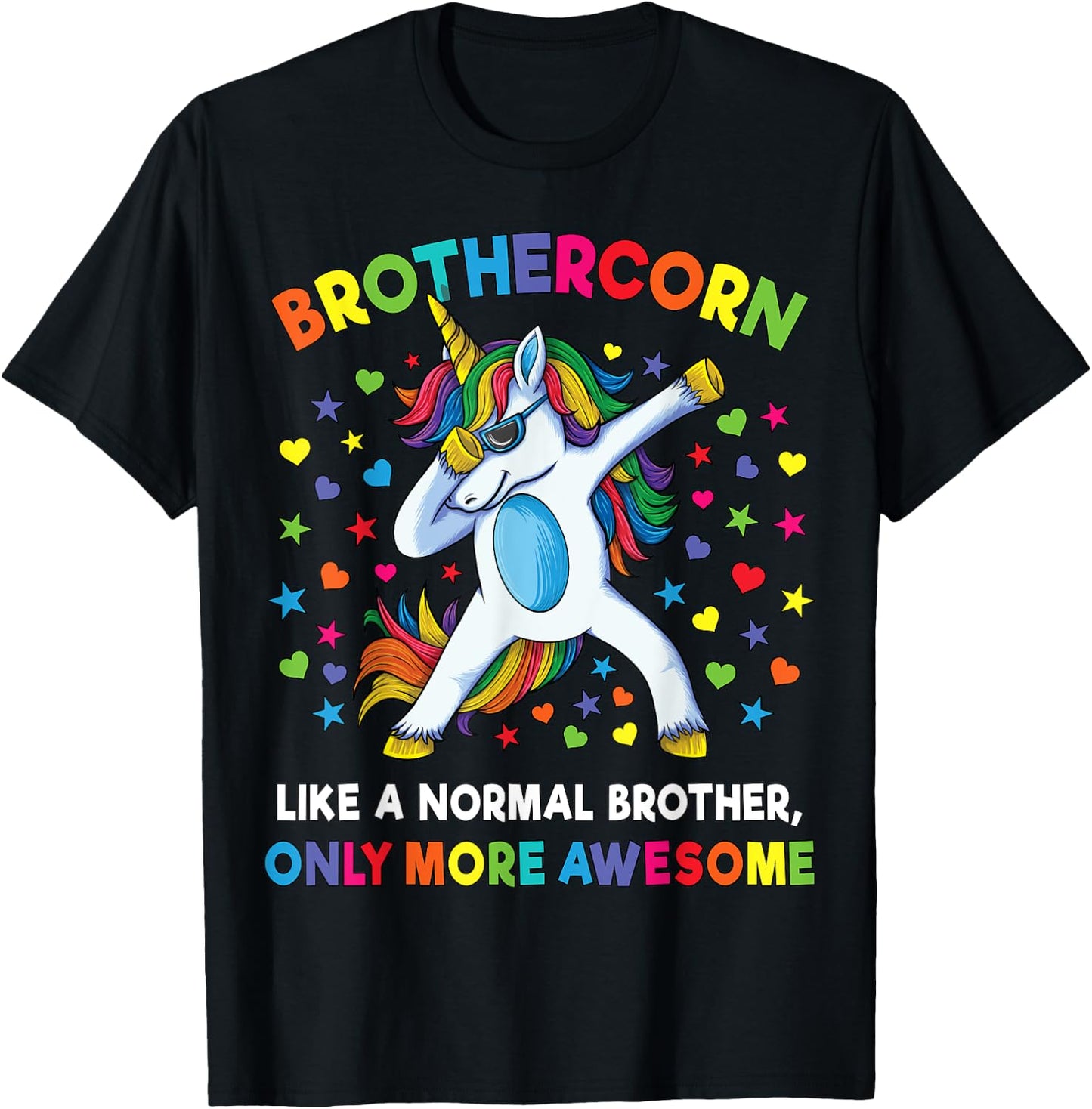 Brothercorn Like A Brother Only Awesome Dabbing Unicorn Men T-Shirt - T-Shirt | Black