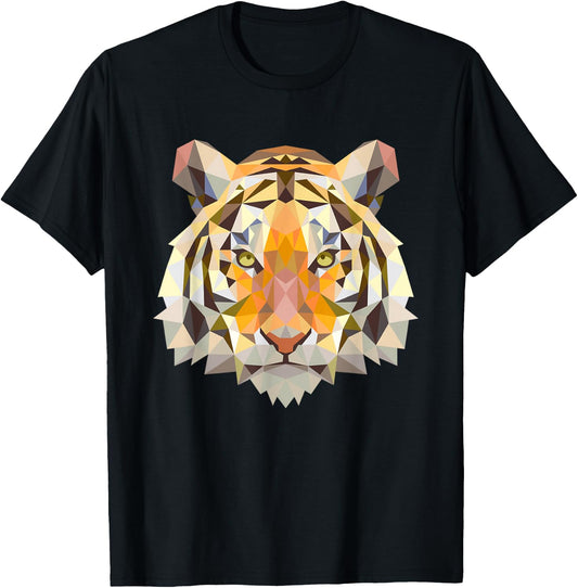 Tiger Face Wild Animal Tiger Small T-Shirt - T-Shirt | Black