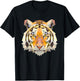 Tiger Face Wild Animal Tiger Small T-Shirt - T-Shirt | Black