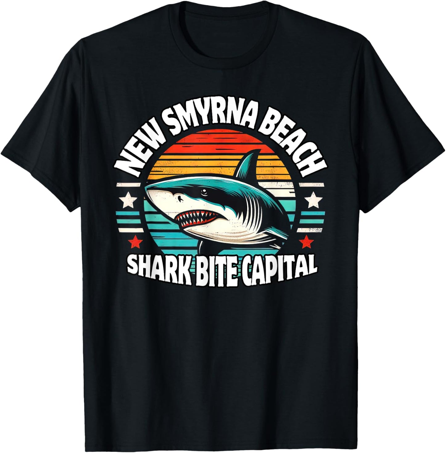 New Smyrna Beach: Shark Bite Capital Of The World Graphic Men Women Kids T-Shirt - T-Shirt | Black