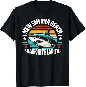 New Smyrna Beach: Shark Bite Capital Of The World Graphic Men Women Kids T-Shirt - T-Shirt | Black