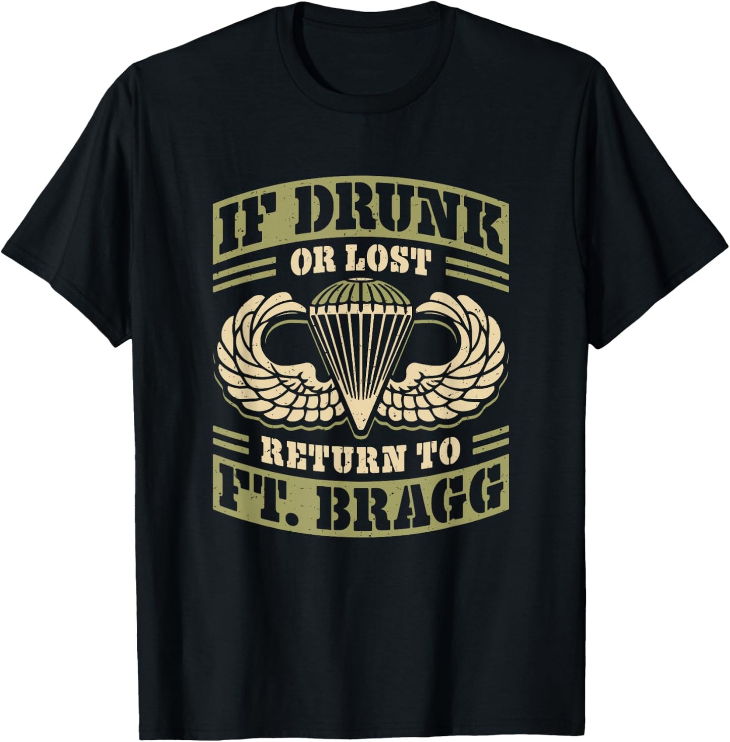Return to Ft Bragg Airborne Division Paratrooper T-Shirt - T-Shirt | Black