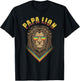 papa lion Retro for lovers lions in dad father's day animal T-Shirt - T-Shirt | Black