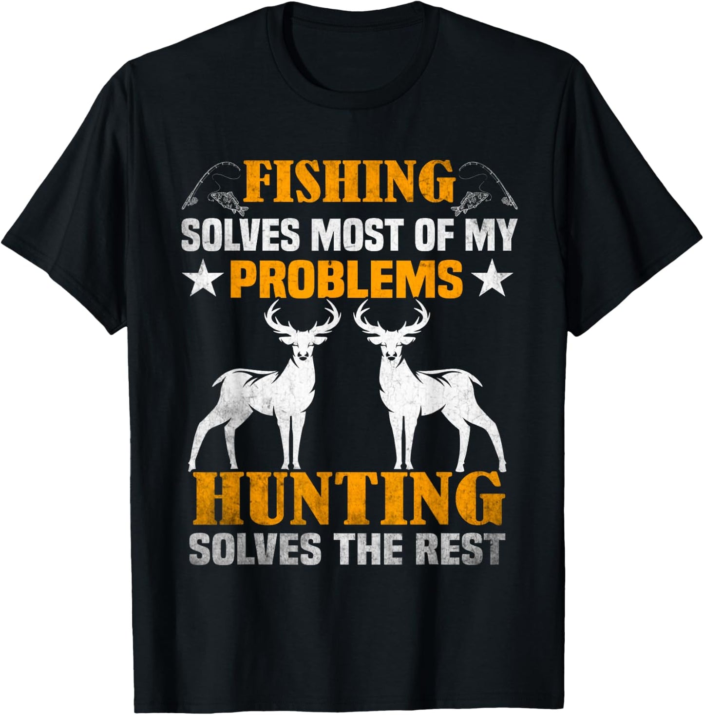 Fischen Löst Die Meisten Meiner Probleme Jagen T-Shirt - T-Shirt | Black