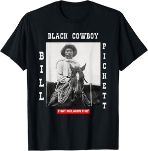 Black Cowboy Bill Pickett Cowboy African American History T-Shirt - T-Shirt | Black