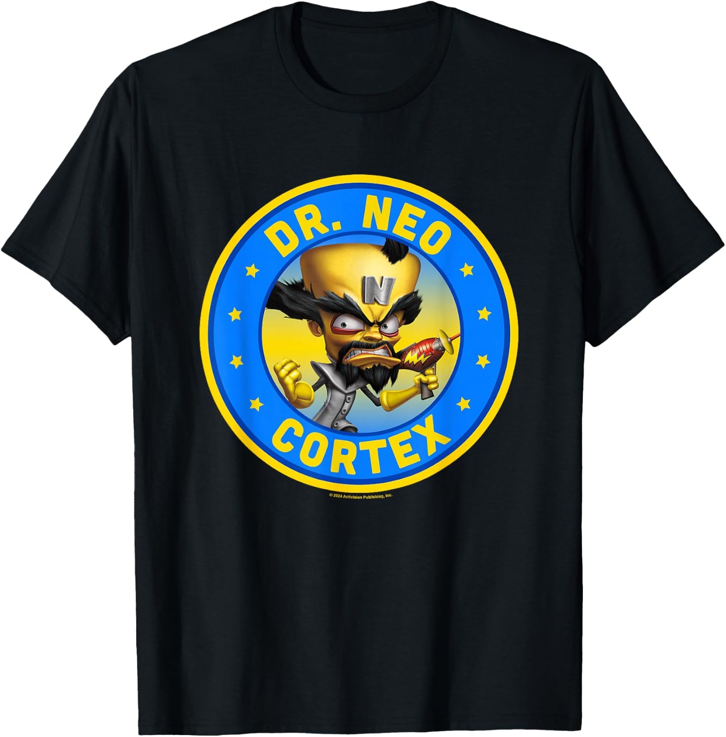 Crash Bandicoot Dr. Neo Cortex Star Spangled Logo T-Shirt - T-Shirt | Black