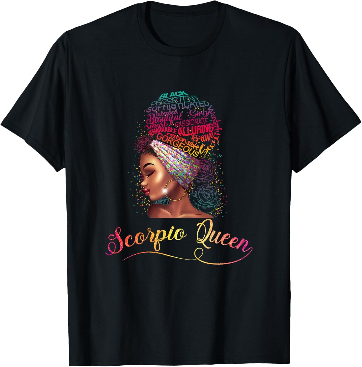 Scorpio Queen Afro Women November October Melanin Birthday T-Shirt - T-Shirt | Black