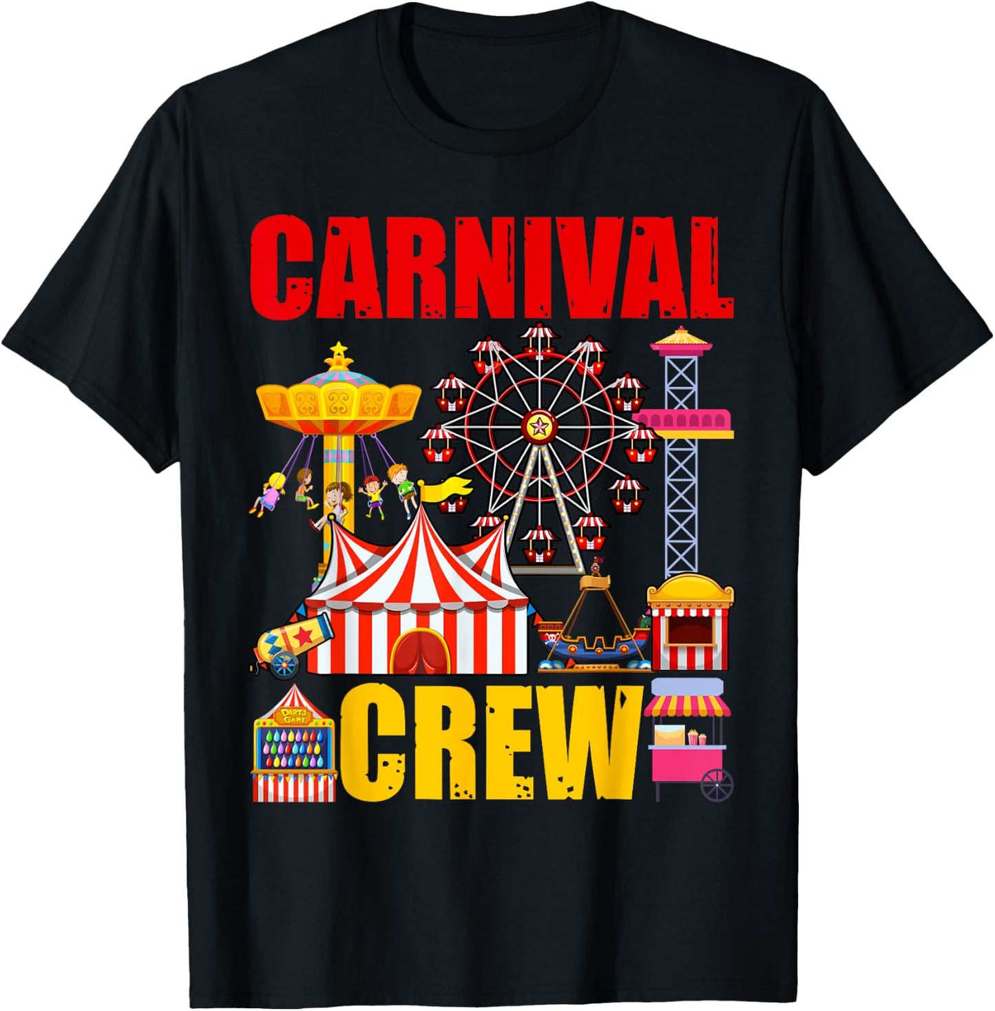 Carnival Crew Funny Circus Staff Costume Circus Theme Party T-Shirt - T-Shirt | Black