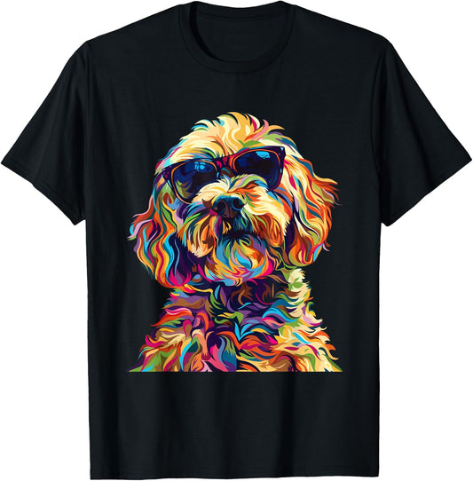 Cockapoo Lovers Design Pop Art Funny Cockapoo Dog T-Shirt - T-Shirt | Black