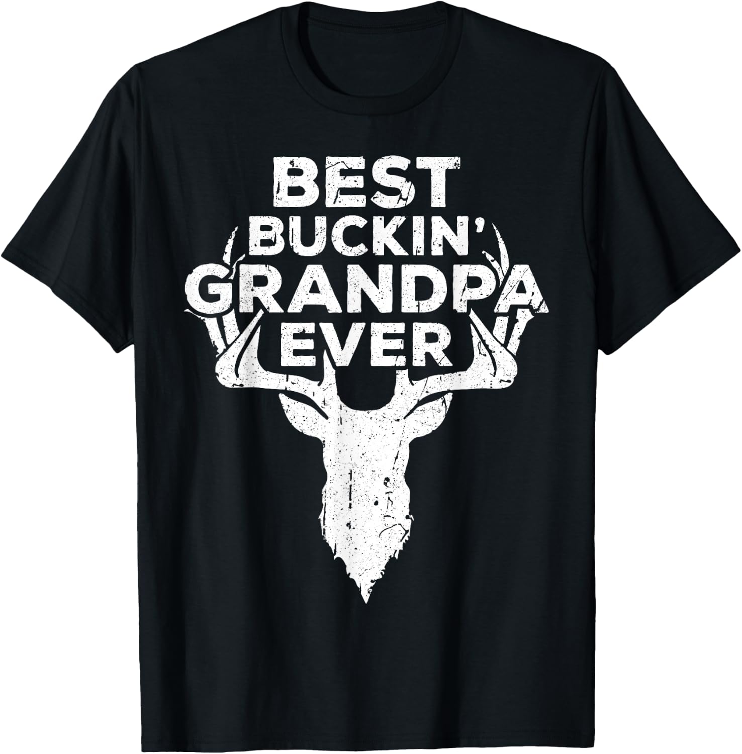 Best Buckin' Grandpa Ever Shirt Men Hunting Fathers Day T-Shirt - T-Shirt | Black