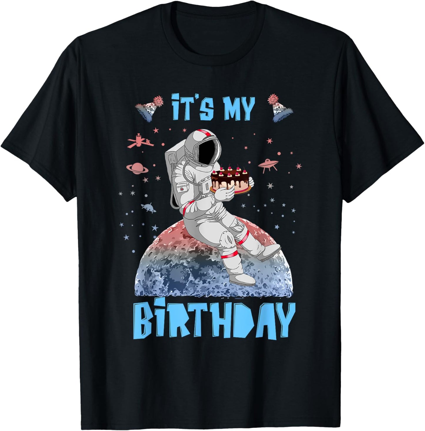 It's My Birthday Astronaut Youth Kids Outer Space Lovers T-Shirt - T-Shirt | Black