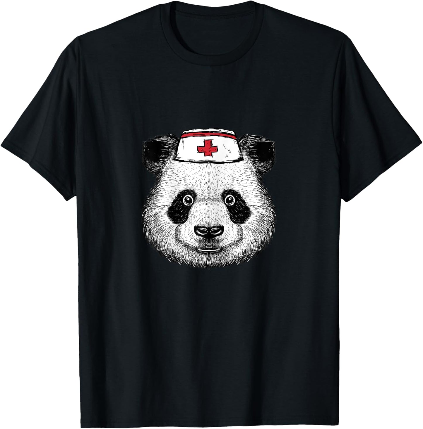 Nurse panda bear - doctor caregiver costume funny animals T-Shirt - T-Shirt | Black