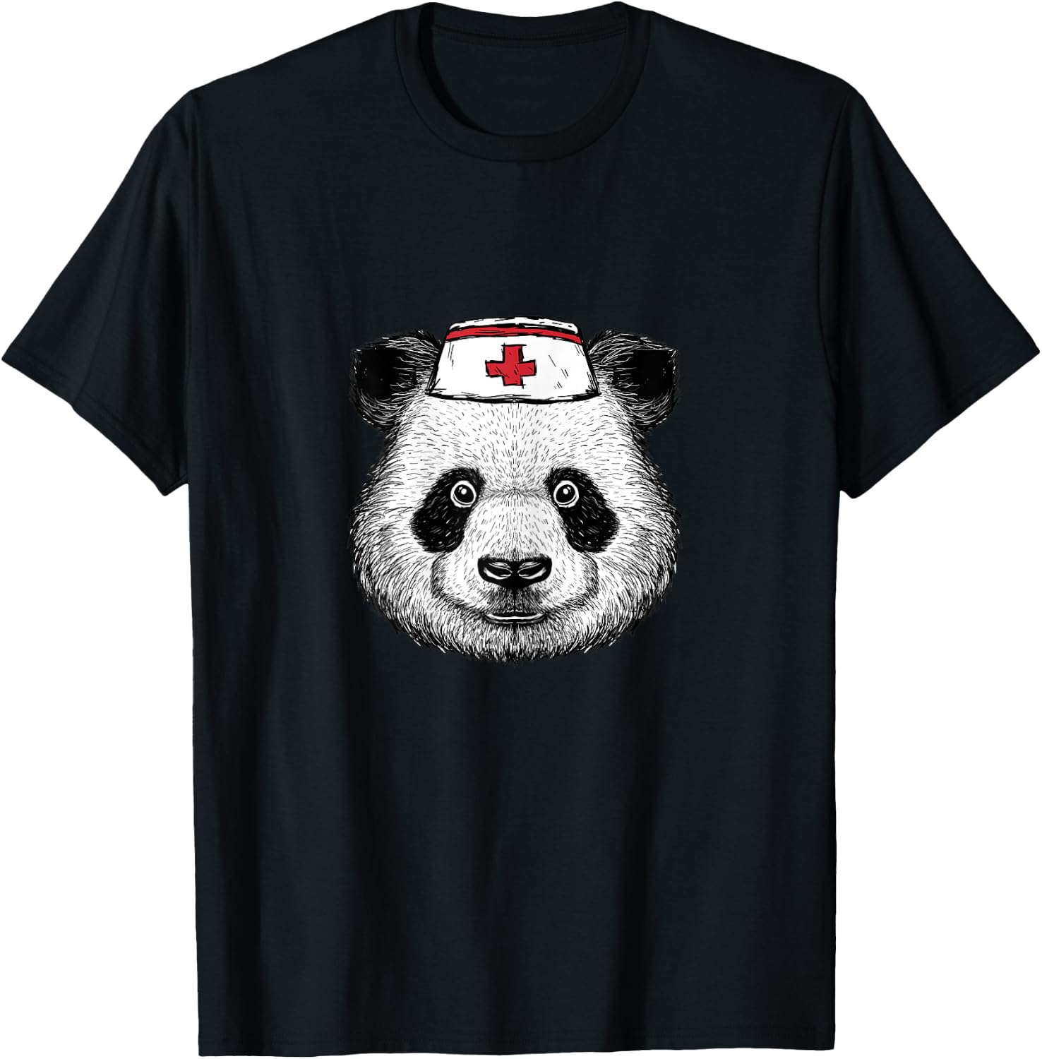 Nurse panda bear - doctor caregiver costume funny animals T-Shirt - T-Shirt | Black
