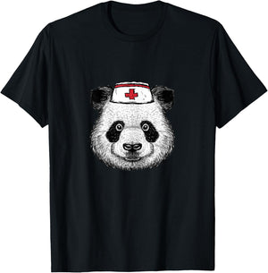 Nurse panda bear - doctor caregiver costume funny animals T-Shirt - T-Shirt | Black