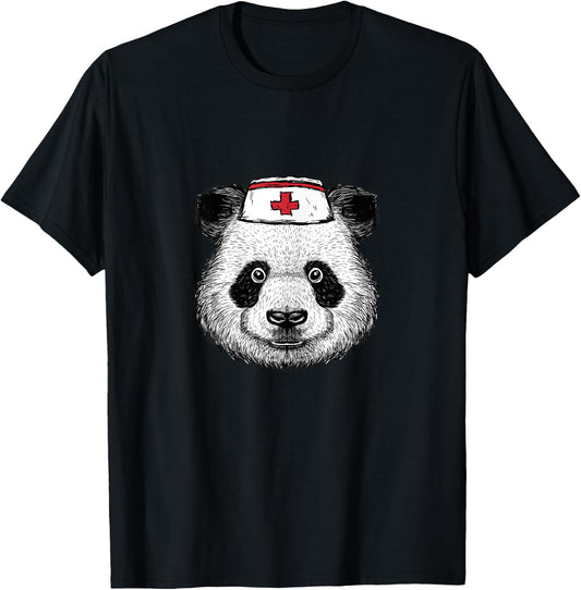 Nurse panda bear - doctor caregiver costume funny animals T-Shirt - T-Shirt | Black