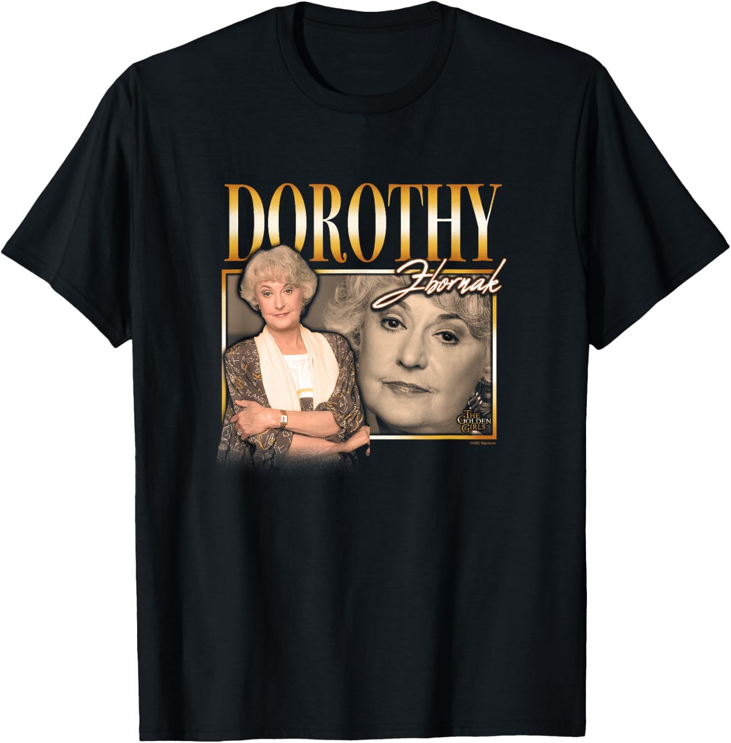 The Golden Girls Iconic Dorothy Znornak 90s Retro Portrait T-Shirt - T-Shirt | Black