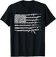 Vintage US American Flag USA Pro Gun Retro for Gun-Owners Women Men T-Shirt - T-Shirt | Black