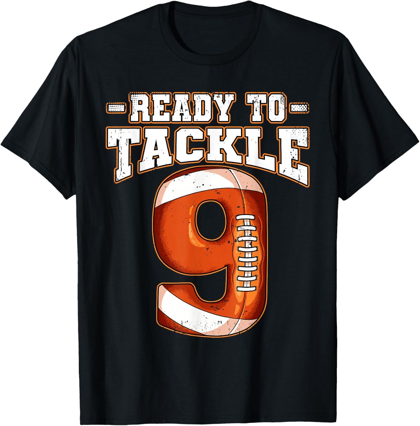 9th Birthday Football T-Shirt - T-Shirt | Black
