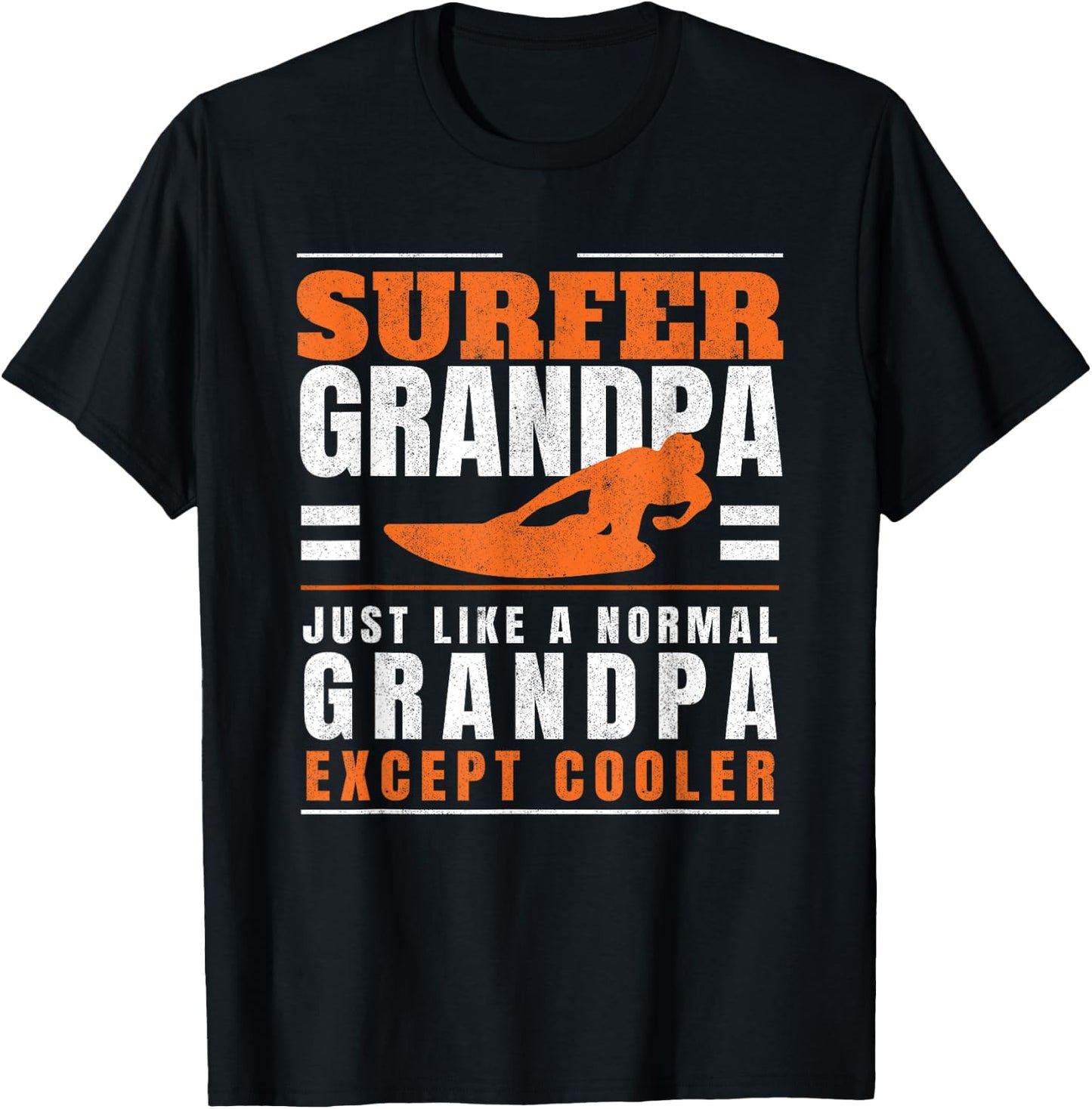 Surfer Grandpa Surf Grandfather Surfing Fathers Day Surfers T-Shirt - T-Shirt | Black