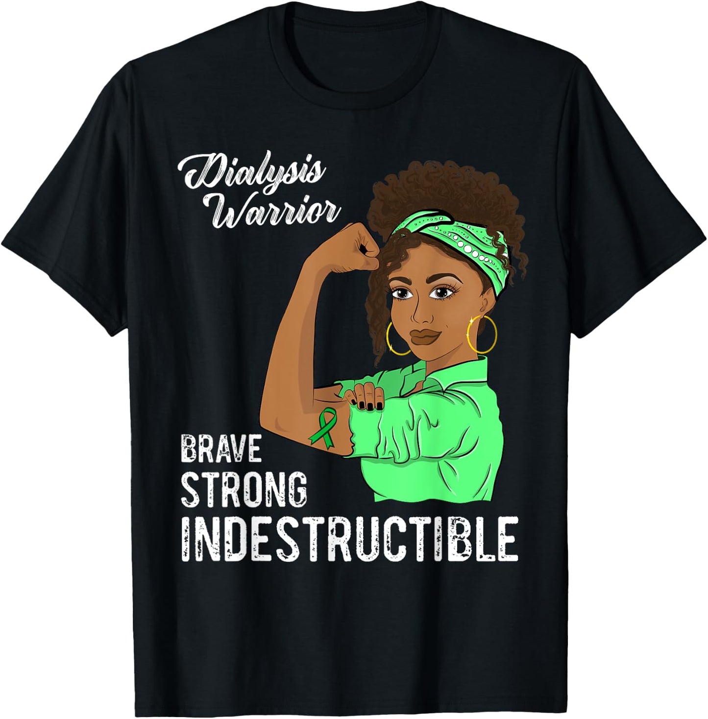 Dialysis Warrior Indestructible Kidney Survivor Awareness T-Shirt - T-Shirt | Black