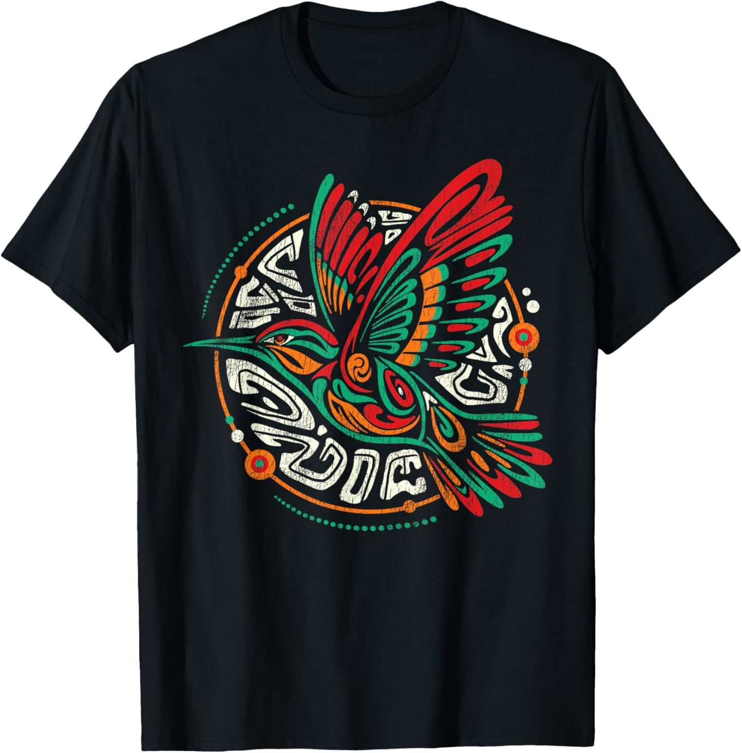 Hummingbird Tribal Art Native American Indian Indigenous T-Shirt - T-Shirt | Black