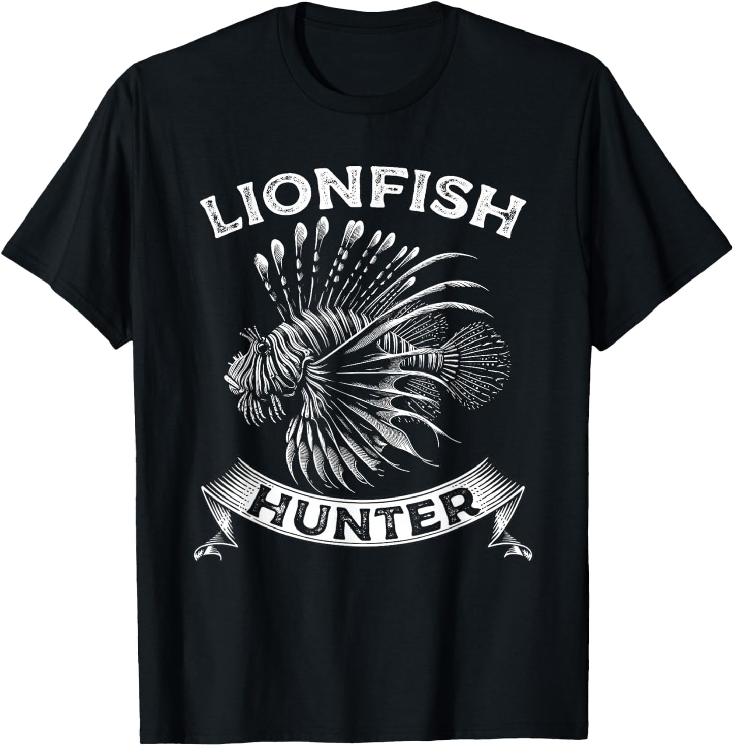 Lionfish Hunter Funny Lion Fish Lover T-Shirt - T-Shirt | Black