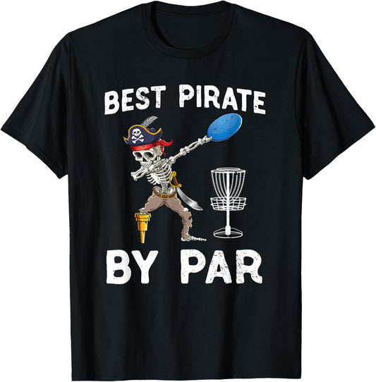 Funny Disc Golf Pirate Skeleton Halloween Frisbees Disk Golf T-Shirt - T-Shirt | Black
