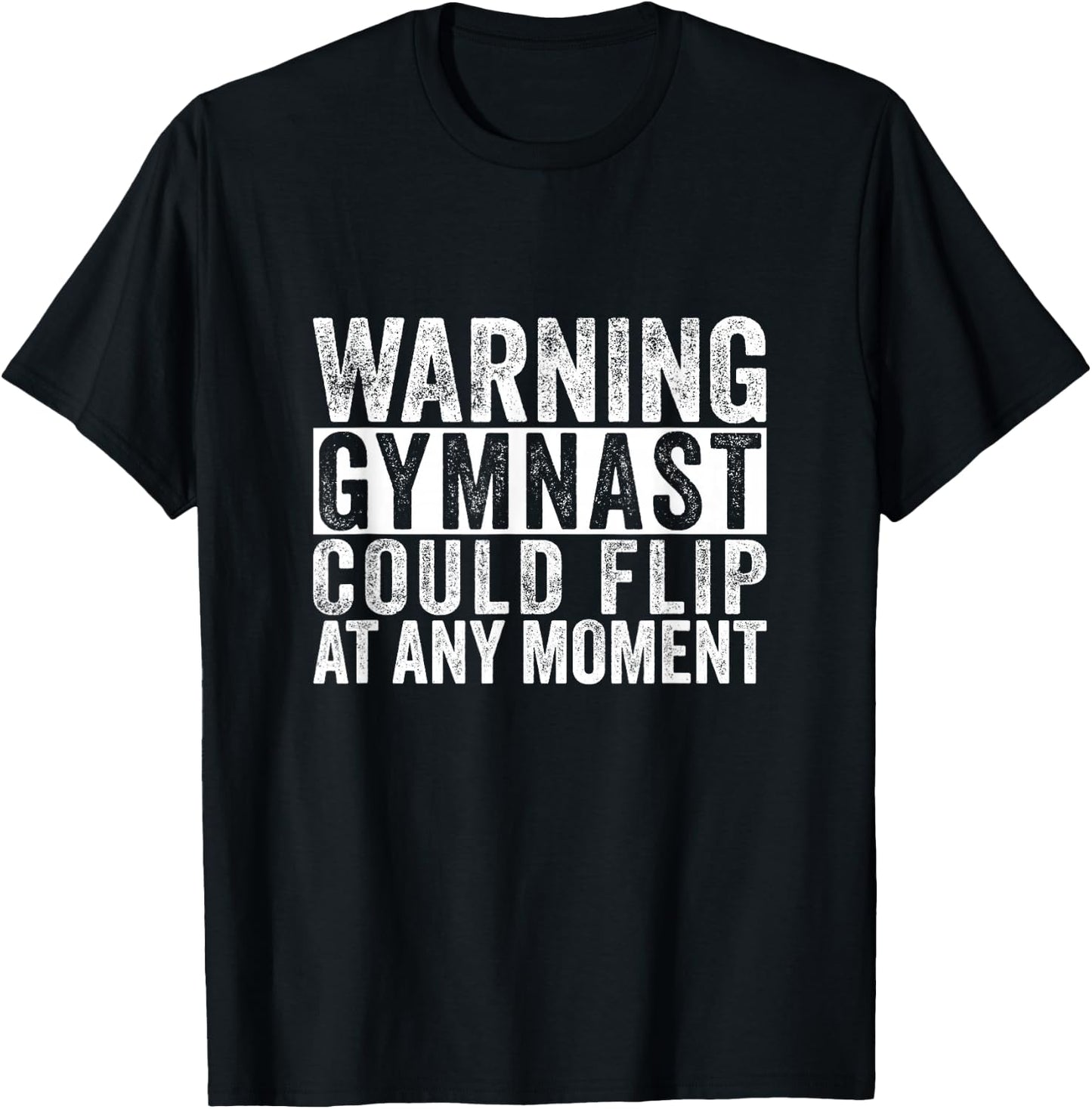 Warning Gymnast Could Flip Funny Boys Gymnastics T-Shirt - T-Shirt | Black