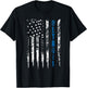 Thin Line Blue Detroit Distressed National Police Week T-Shirt - T-Shirt | Black