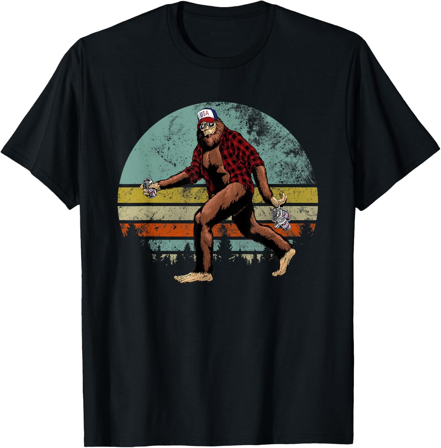 Bigfoot Loves Beer - Beer Me - Funny Bigfoot Beer Sasquatch T-Shirt - T-Shirt | Black
