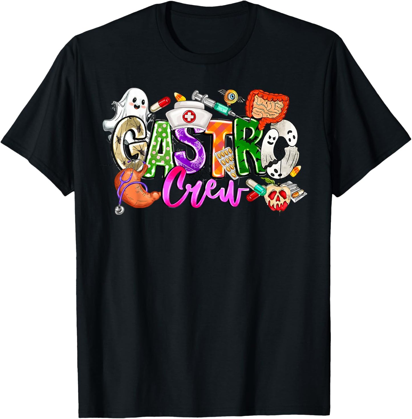 Gastro Crew Gastroenterology Nurse Funny Halloween gi nurse T-Shirt - T-Shirt | Black