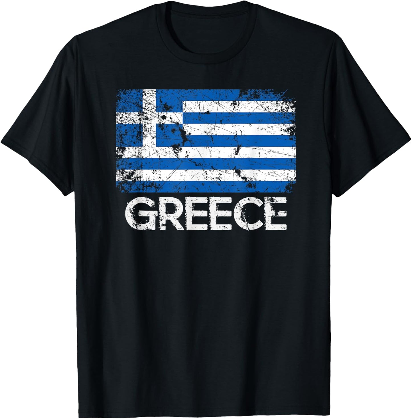 Greek Flag | Vintage Made In Greece Gift T-Shirt - T-Shirt | Black