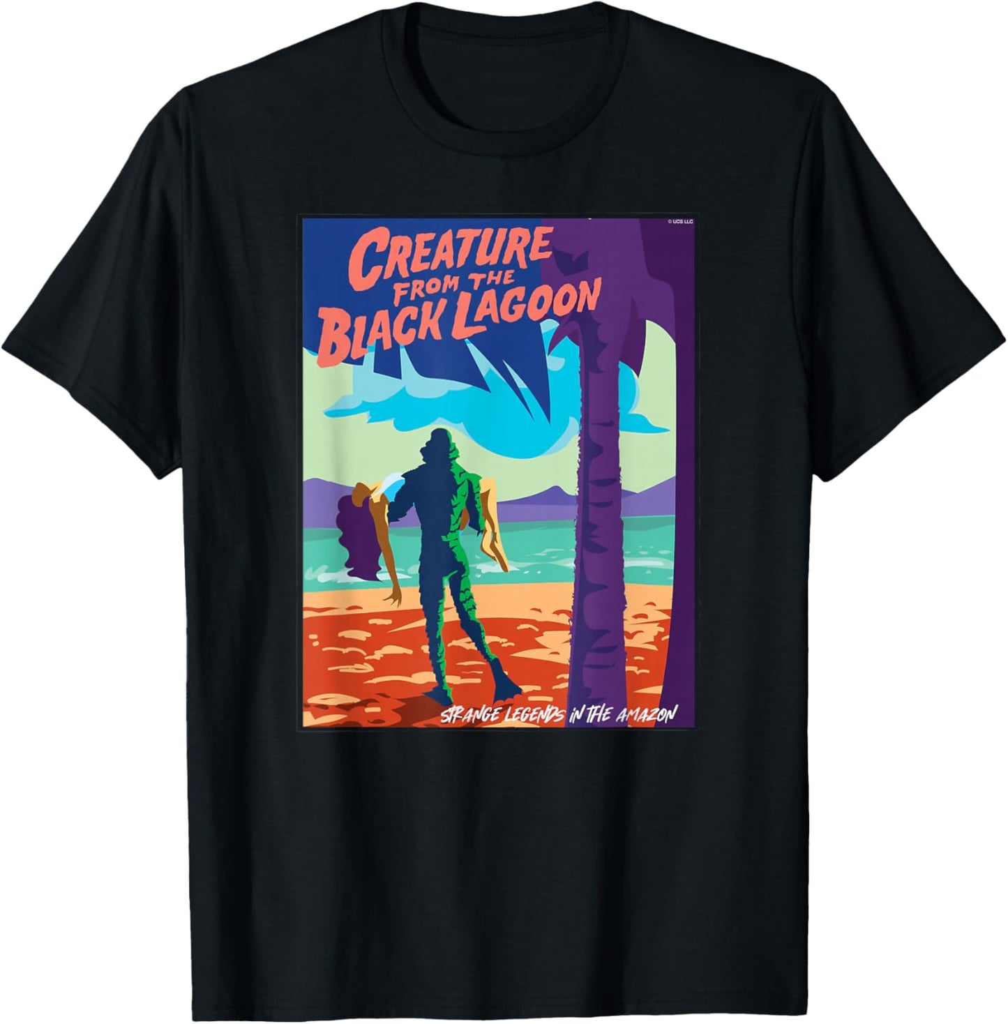 Universal Monsters Creature from the Black Lagoon Poster T-Shirt - T-Shirt | Black