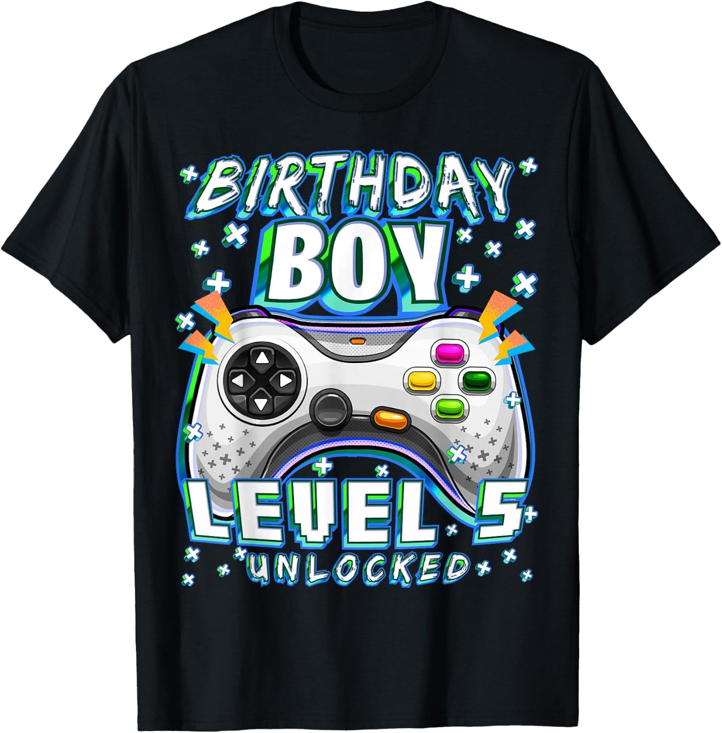 Level 5 Unlocked Video Game 5th Birthday Gamer Boys T-Shirt - T-Shirt | Black