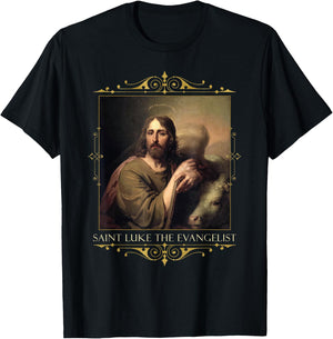 St Luke the Evangelist Prayer Patron Artists Catholic Saint T-Shirt - T-Shirt | Black