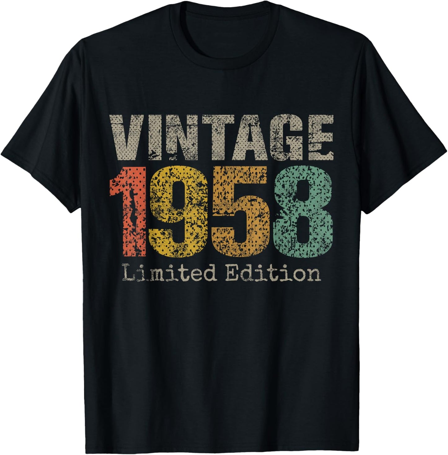 Vintage 1958 Limited Edition 67th Birthday Gifts 67 Year Old T-Shirt - T-Shirt | Black