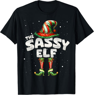 I'm The Sassy Elf Family Matching Group Christmas T-Shirt - T-Shirt | Black