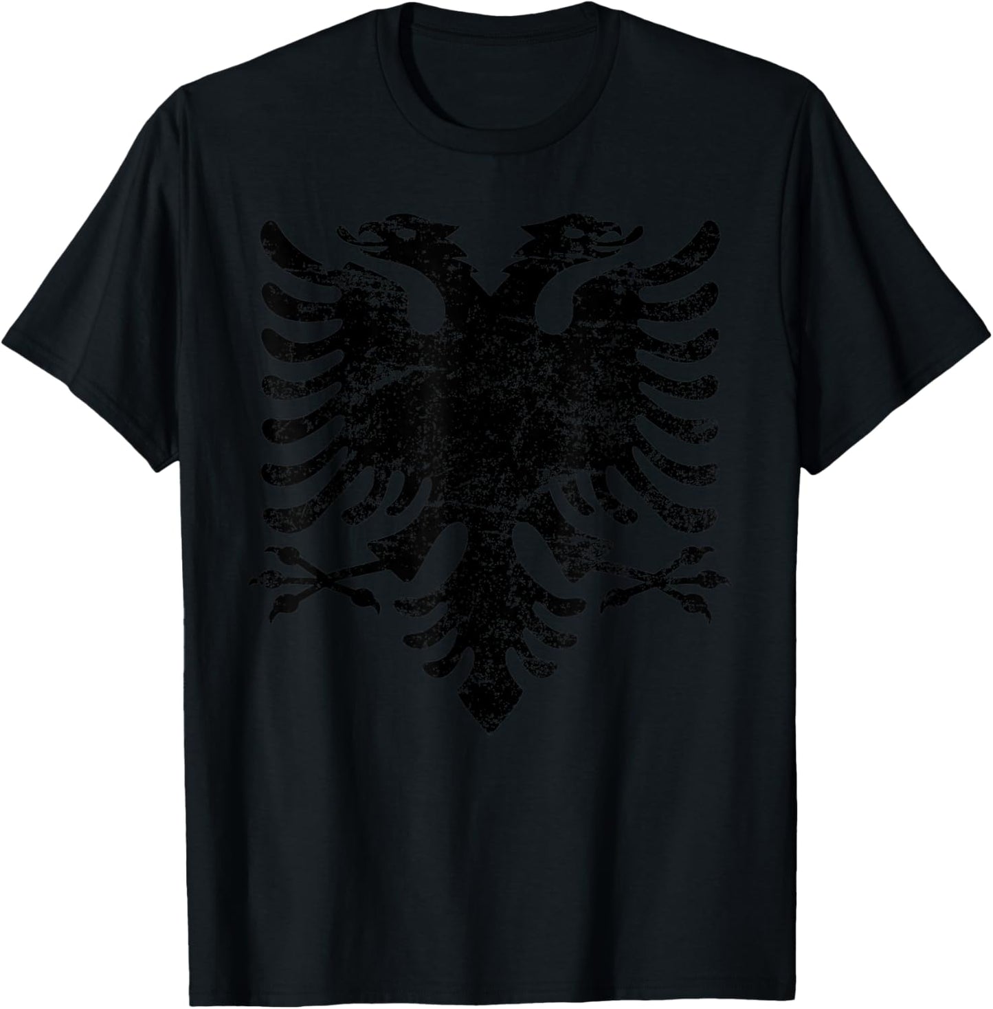 ALBANIA Eagle Big Flag Vintage Men Women Kids ALBANIAN FLAG T-Shirt - T-Shirt | Black