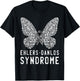 Butterfly Ehlers-Danlos Syndrome EDS Awareness Zebra Ribbon T-Shirt - T-Shirt | Black