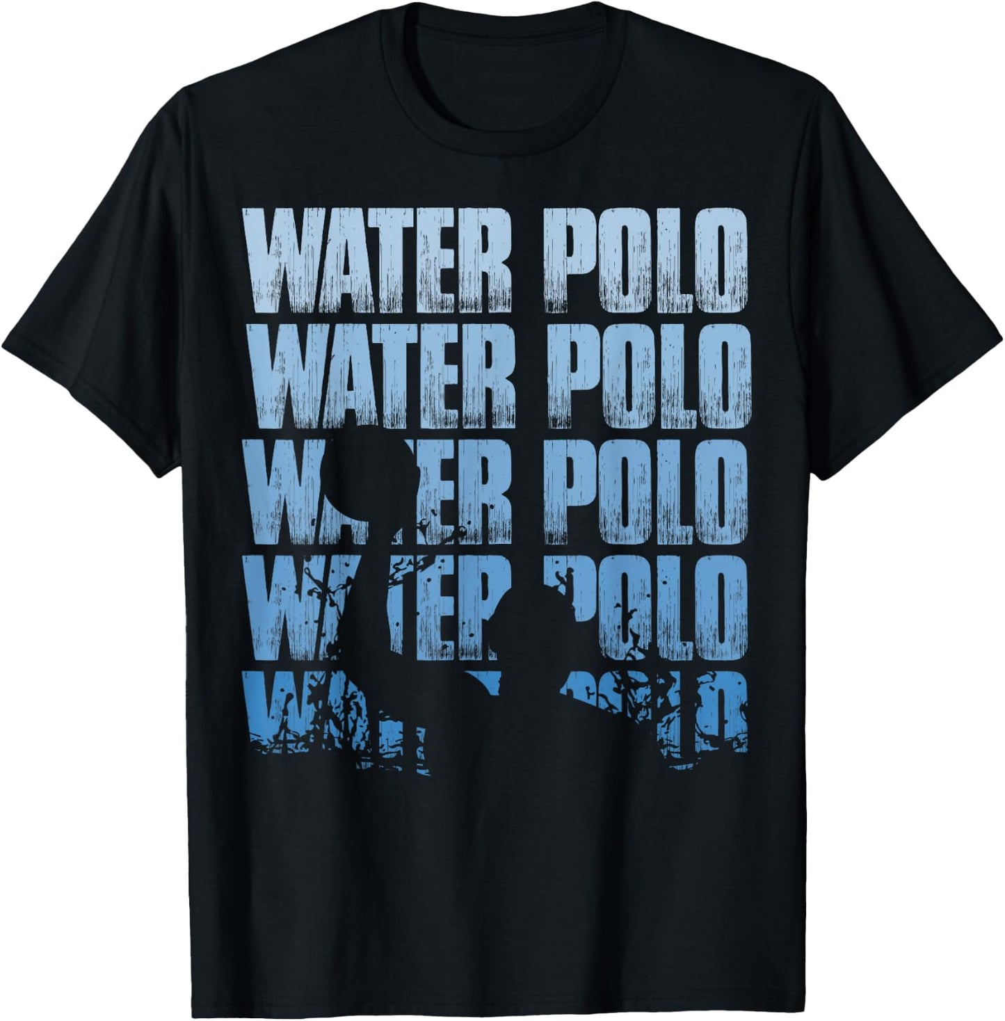 Retro Water Polo Silhouette Water Poloer T-Shirt - T-Shirt | Black