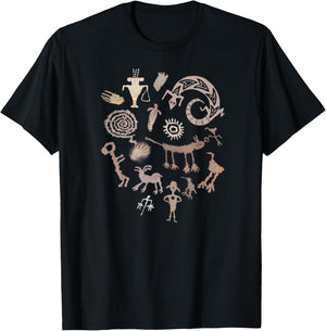 Multiple Petroglyphs! Rock carvings. T-Shirt - T-Shirt | Black