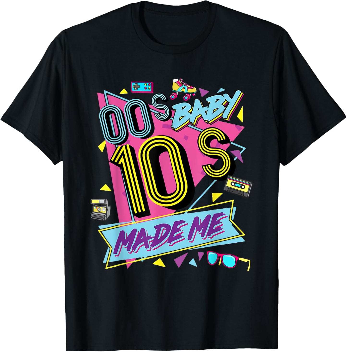 Retro Vintage 00's Baby 10's Made Me Nostalgia Classic T-Shirt - T-Shirt | Black