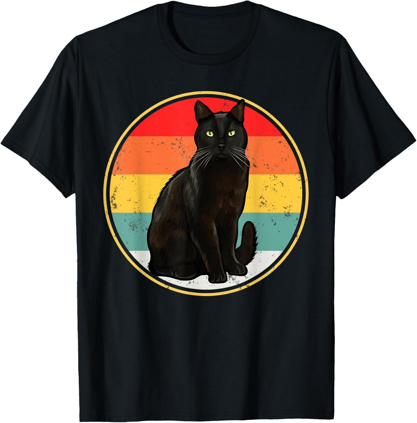 Funny Vintage Sunset Bombay Cat T-Shirt - T-Shirt | Black