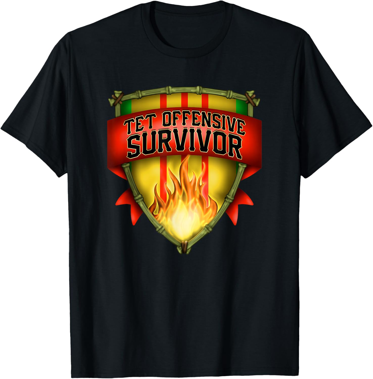 Vietnam Veteran Tet Offensive Survivor T-Shirt - T-Shirt | Black