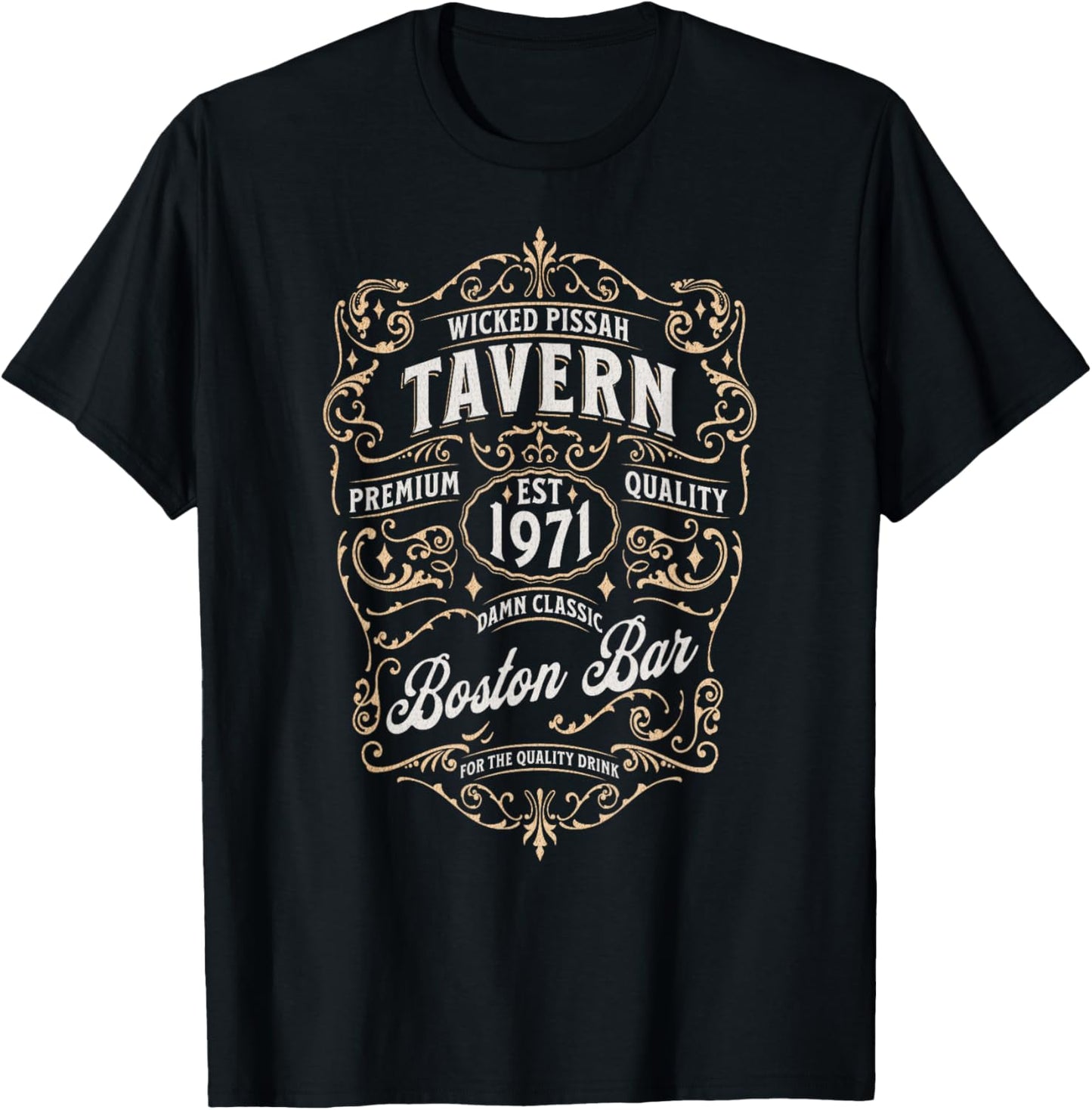 Wicked Pissah Boston Bar Funny Wicked Pissah T-Shirt - T-Shirt | Black
