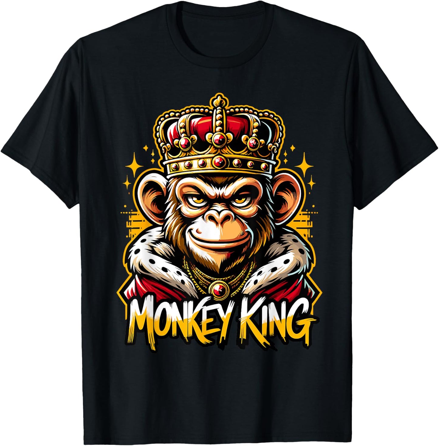 Monkey King | Boys Monkey Lover | Monkey T-Shirt - T-Shirt | Black